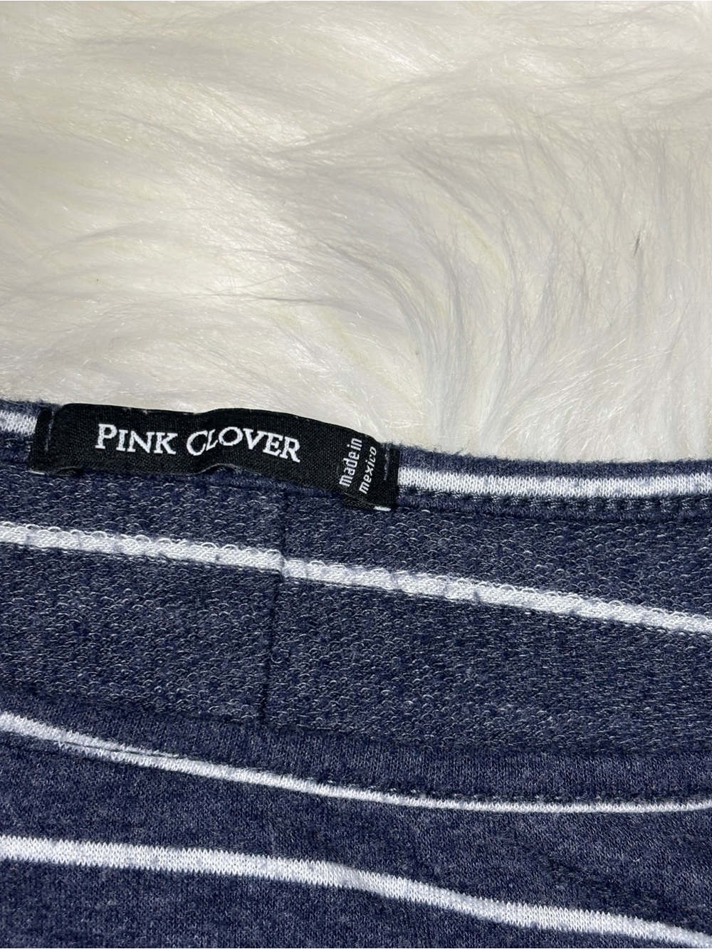 Pink Clover Navy and White Striped Short Sleeve Tee - Picture 3 of 5